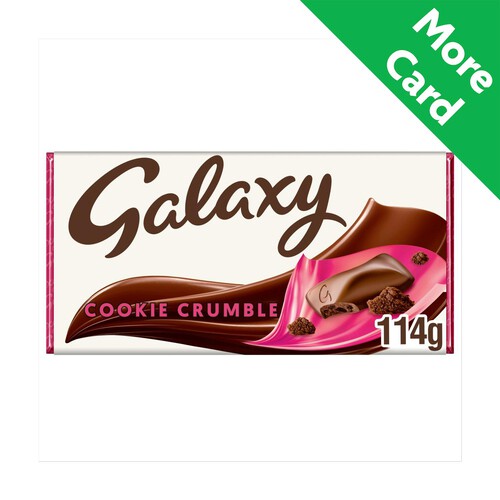 Galaxy Cookie Crumble & Milk Chocolate Block Bar Vegetarian