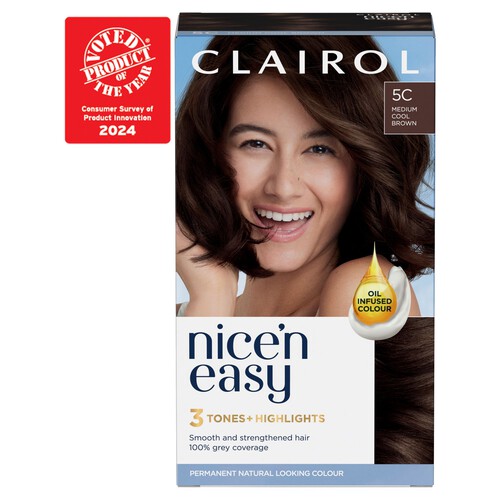 Clairol Nice'n Easy Creme Permanent Hair Dye - 5c Medium Cool Brown