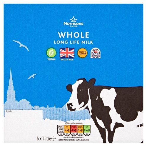 Morrisons long life british whole milk