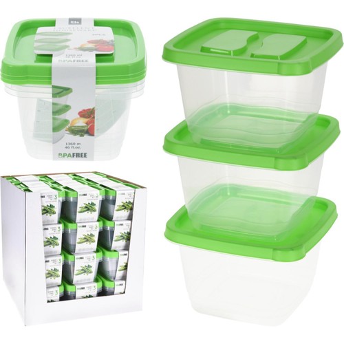 Storage Boxes 1360ml Set 3pcs