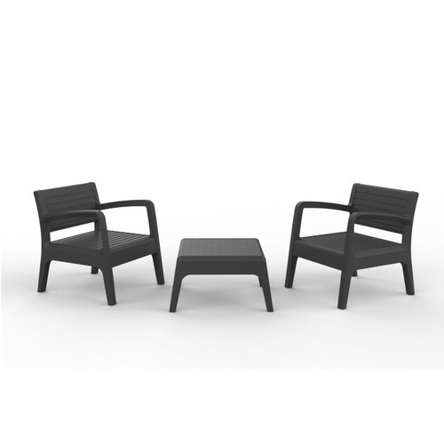 Shaf Miami Tete A Tete Bistro Set Graphite