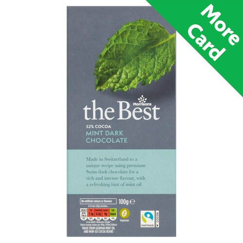 Morrisons The Best 52% Cocoa Chocolate With Mint Oil