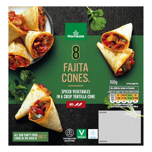 Morrisons 8 Vegetable Fajita Cones 160g