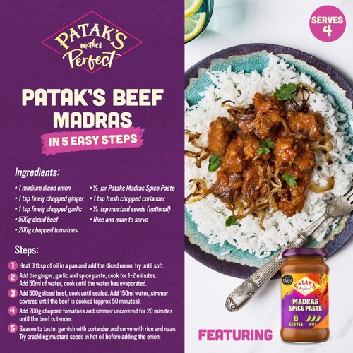 Patak's Madras Indian Hot Spice Paste 283g