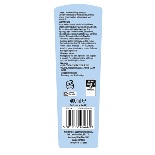 Morrisons Expert Hair Care Dream Lengths Shampoo 400ml