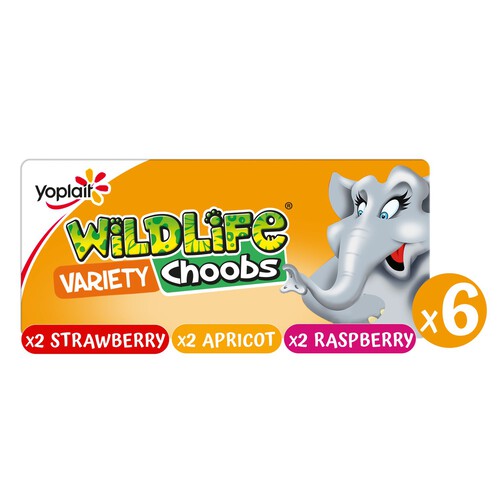 Wildlife Choobs Kids Strawberry, Raspberry & Apricot Yoghurt Tubes 