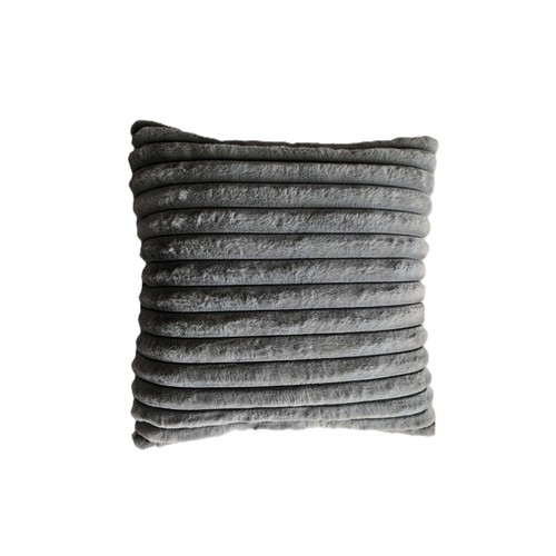 Home Style Faux Fur Cushion Light Grey 48X48Cm