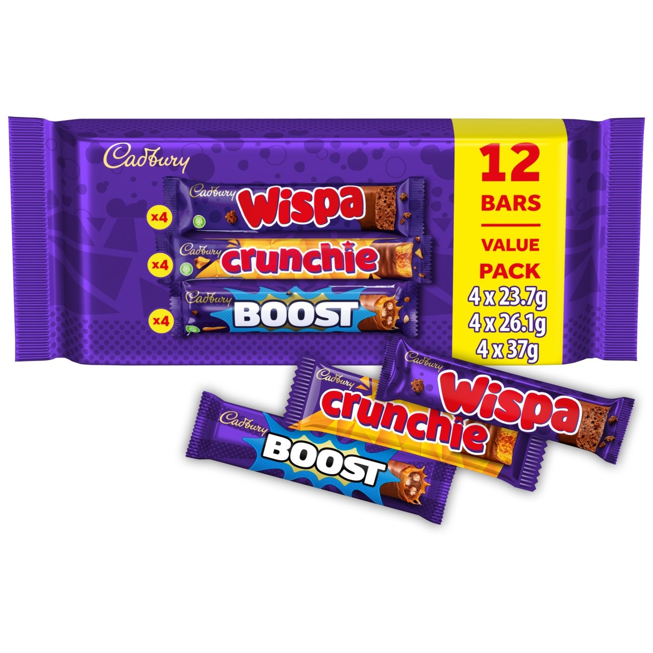 Cadbury Chocolate Bar Mixed Value Pack 12 Bars