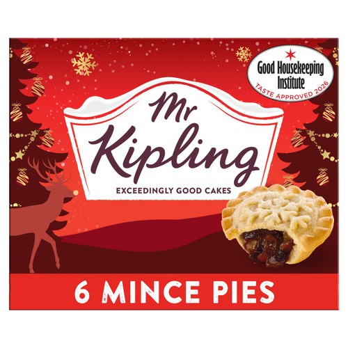 Mr Kipling Christmas Deep Filled Mince Pies 6 Pack