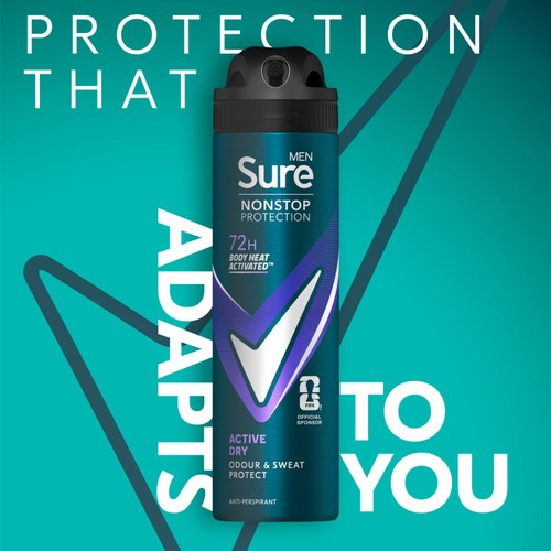 Sure For Men Active Dry Anti Perspirant Nonstop Deodorant 150ml