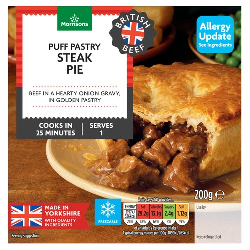 Morrisons Puff Pastry Steak Pie 