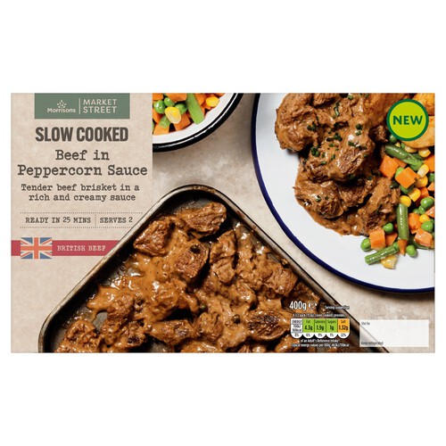 Morrisons Street Slow Cooked Beef Brisket In A Peppercorn Sauce 