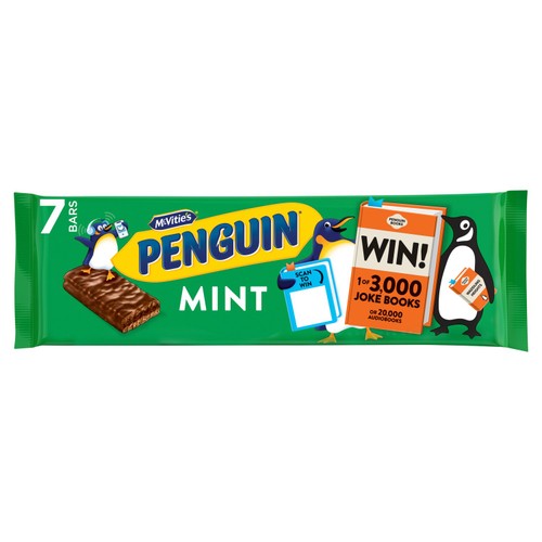 McVitie's Penguin Mint Biscuit Bar 7pk