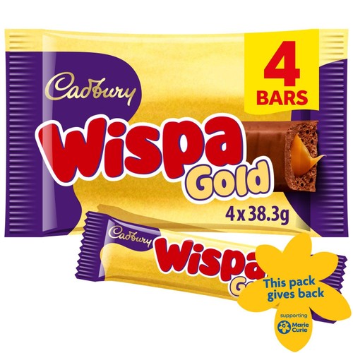 Cadbury Wispa Gold Chocolate Bar 4 Pack Multipack