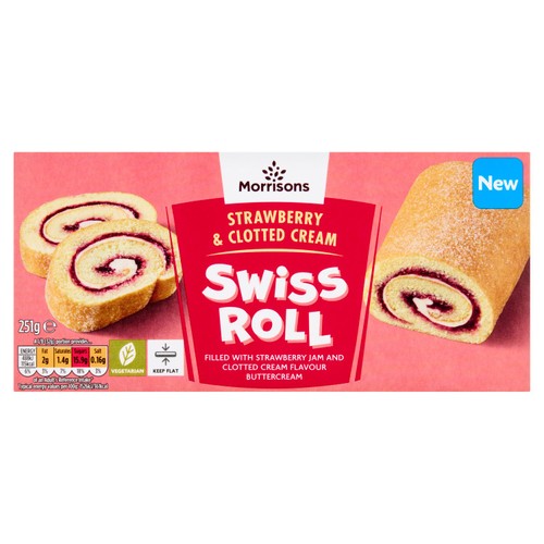 Morrisons Strawberry And Clotted Cream Swiss Roll