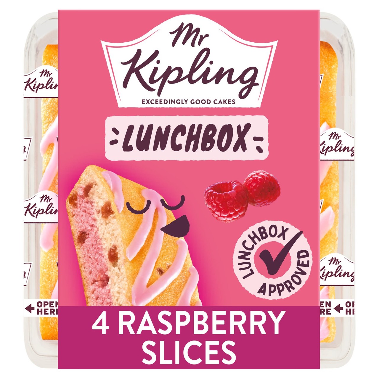 Mr Kipling Lunchbox Raspberry Cake Slices 4 Pack