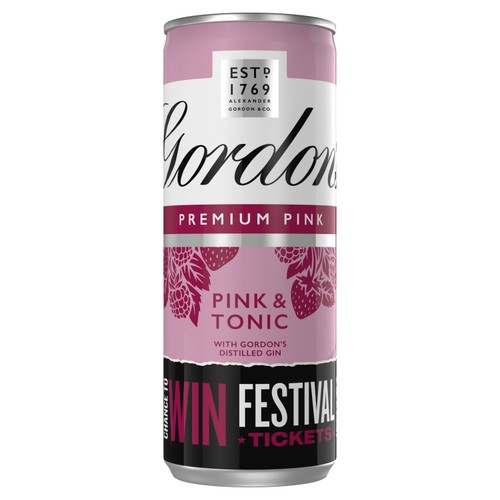 Gordon's Premium Pink Gin & Tonic 5% vol  Ready to Drink Premix Can