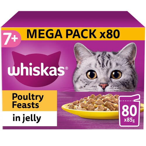 Whiskas Senior 7+ Poultry Feasts Pouches in Jelly