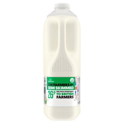 Morrisons For Farmers British Semi Skimmed Milk 6 Pint