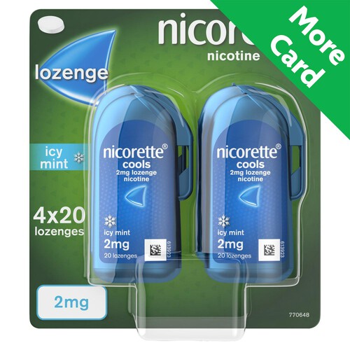 Nicorette Cools 2mg Lozenge- Icy Mint (Stop Smoking Aid)