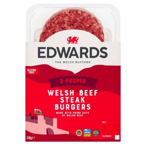 Edwards Proper Welsh Beef Steak Burgers