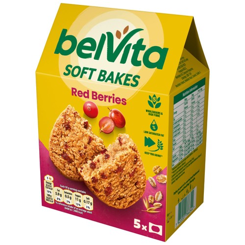 Belvita Soft Bakes Red Berries Cereal Bars 5 Pack