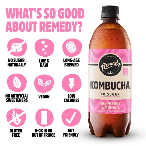 Remedy Kombucha Raspberry Lemonade 