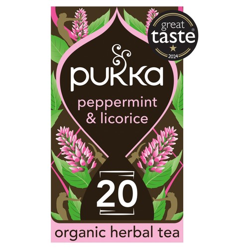 Pukka Peppermint & Licorice Organic Fair Herbal Tea 20 Sachets