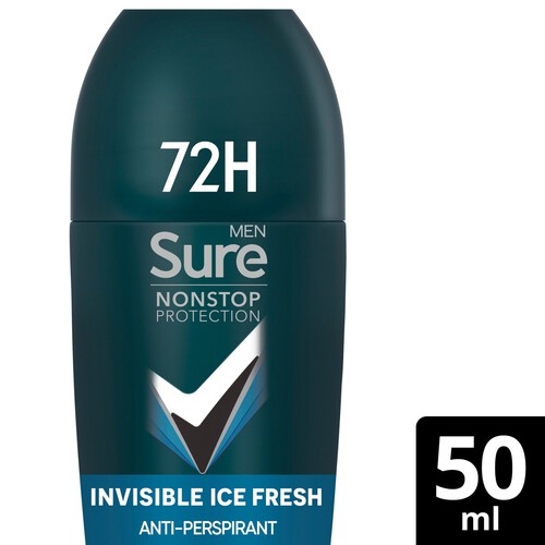 Sure Men Anti-perspirant Deodorant Roll On Non stop Invisible Ice