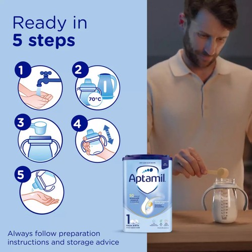 Aptamil 1 First Infant Baby Milk Powder Formula From Birth   800g