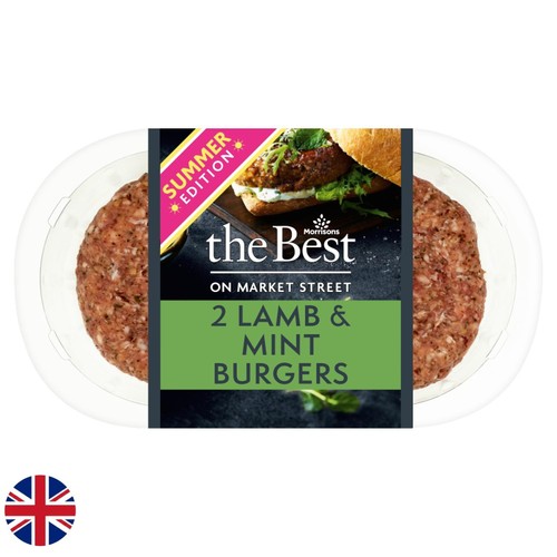 Morrisons British The Best Lamb & Mint Burgers 2 Pack