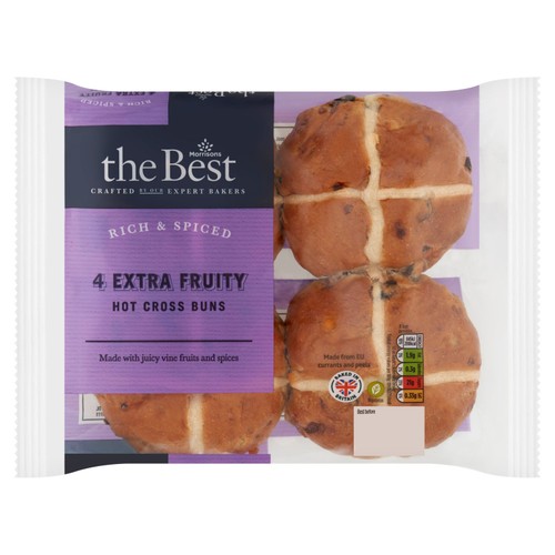 Morrisons extra fruity hot cross buns