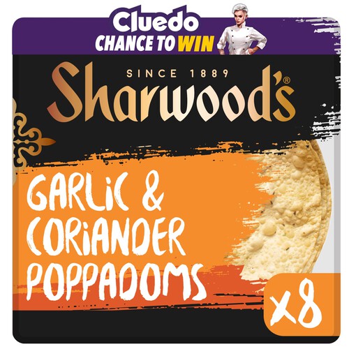 Sharwood's Garlic & Coriander Poppadoms