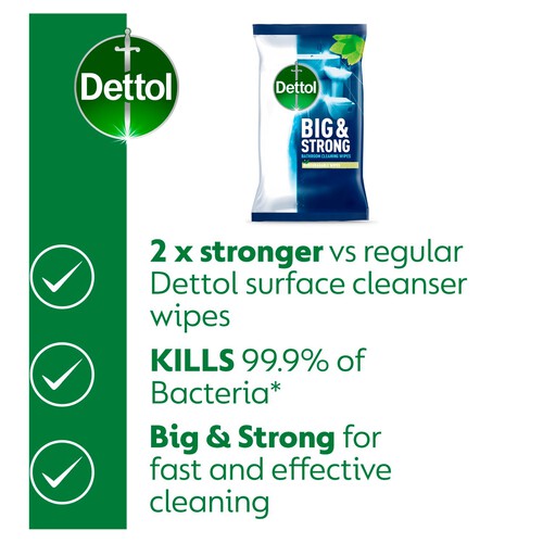 Dettol Big & Strong Antibacterial Bathroom Cleaning Wipes 