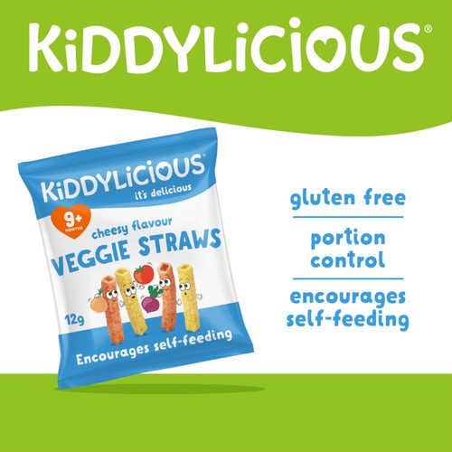 Kiddylicious Cheesy Flavoured Veggie Straws Baby Snacks