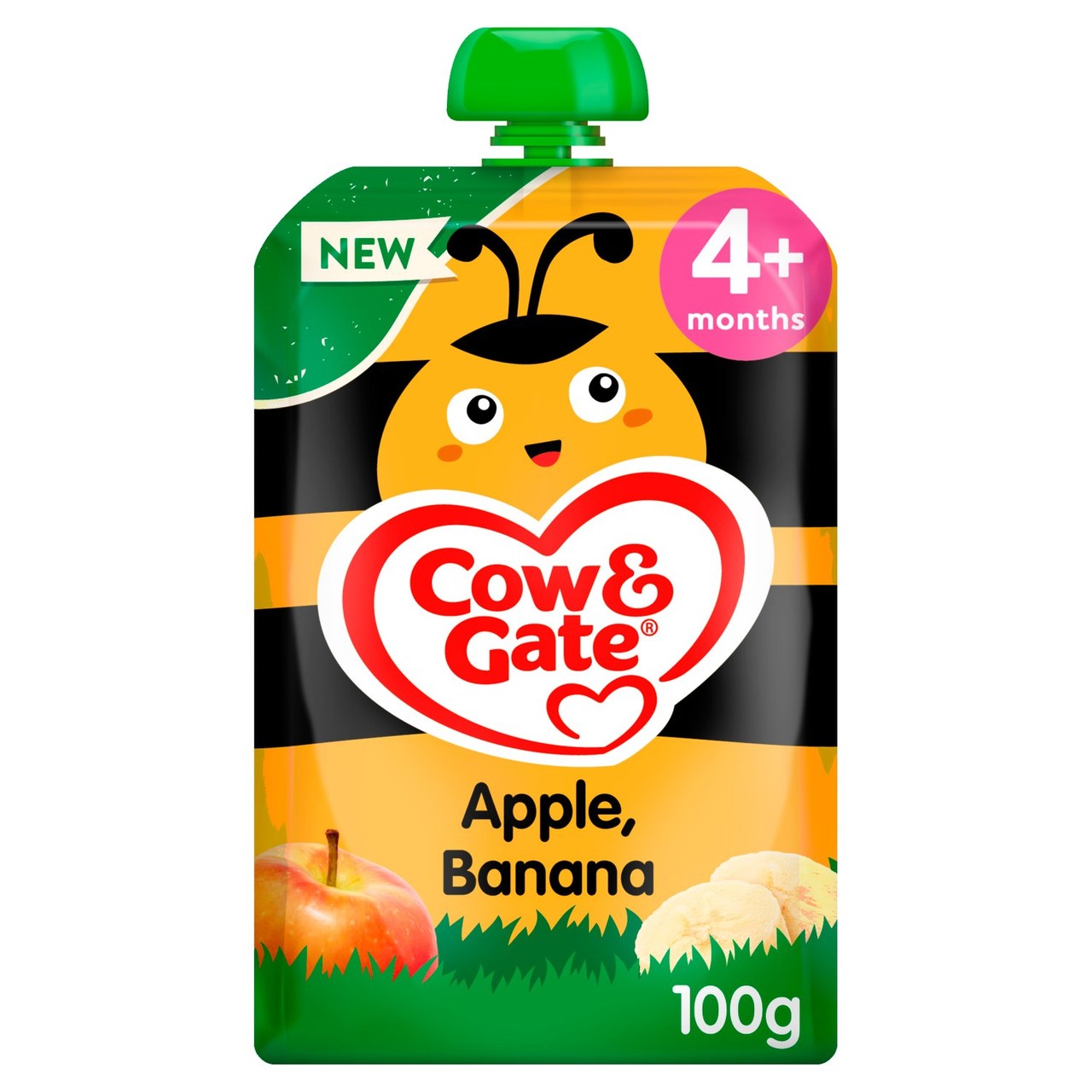 Cow & Gate Fruit Pouch Apple & Banana Baby Food Snack 4+ Months 100g