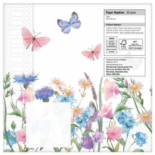 Nutmeg Butterfly Napkins 20 Pack