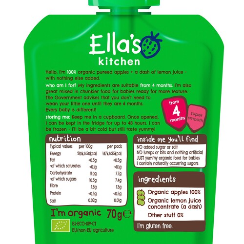 Ella's Kitchen Apples Apples Apples First Tastes Baby Food Pouch 4+ Months