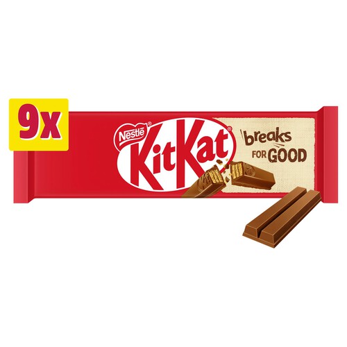 Kit Kat 2 Finger Milk Chocolate Biscuit Bar Multipack 9 Pack