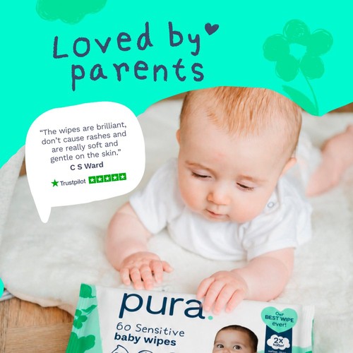 Pura Plastic Free Baby Wipes 