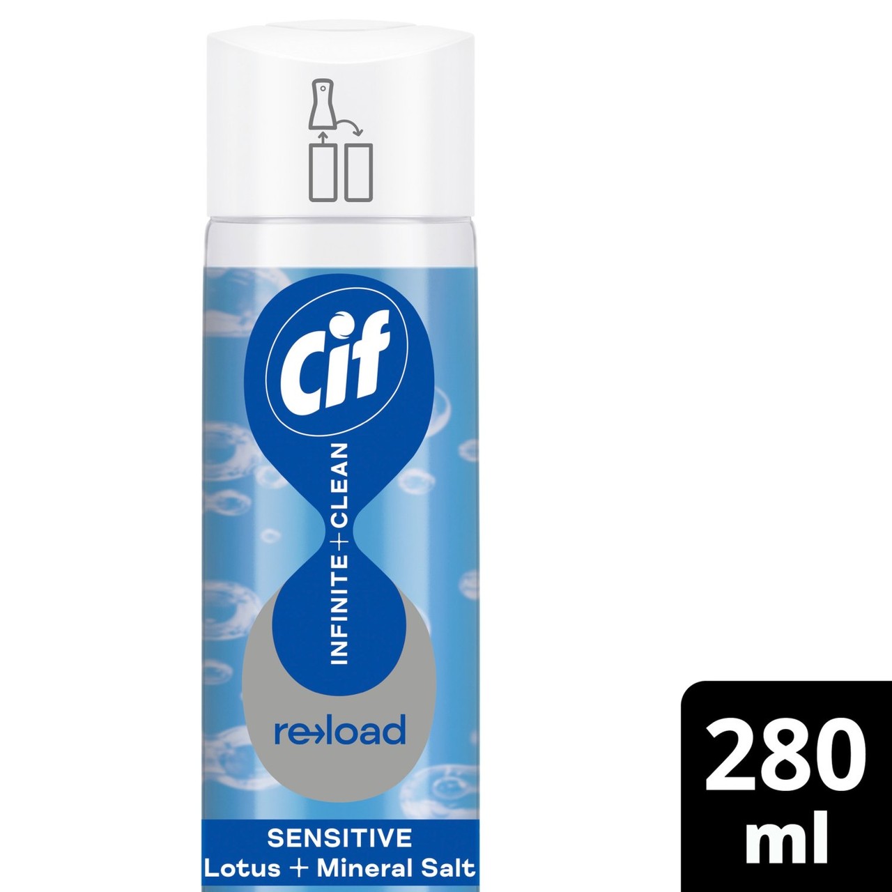 Cif Infinite Clean All in One Sensitive Lotus & Mineral Salt Reload 280ml