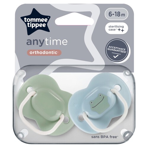 Tommee Tippee Mixed Colour Anytime Soother 6 - 18 Months