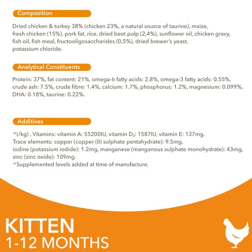 Iams For Vitality Kitten 1-12 Months With Chicken