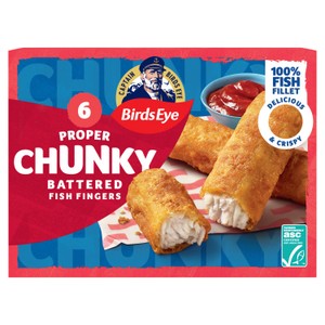 Birds Eye 6 ASC Chunky Crispy Battered Fish Fingers