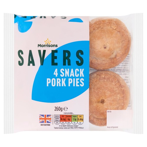 Morrisons Savers 4 Snack Pork Pies