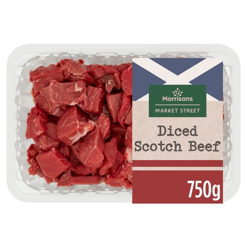 Morrisons The Butcher's On Market Street Diced Scotch Beef 750g