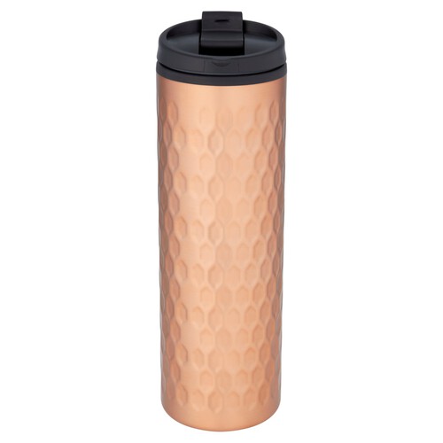 Morrisons Copper Embossed Stainless Steel Travel Mug 400ml