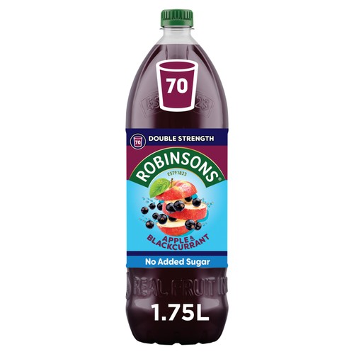 Robinsons Double Strength Apple & Blackcurrant No Added Sugar Squash 1.75L