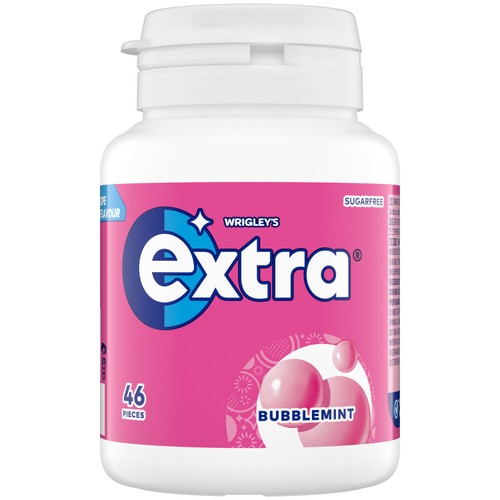 Wrigley's Extra White Bubblemint Sugar Free Chewing Gum 46 Pieces