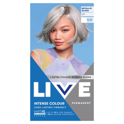 LIVE Intense Colour Permanent Hair Dye U71 Metallic Silver